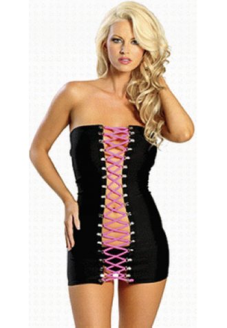 Sexy Lace-up Front Mini Dress
