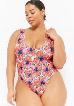 Plus Size Floral Print One Piece
