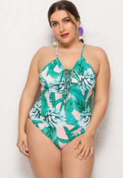 Plus Size Tropical Holiday One Piece Swimsuit