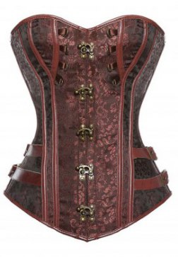 Retro Goth Brocade Streampunk Noble Buckled Corsets Bustiers Top