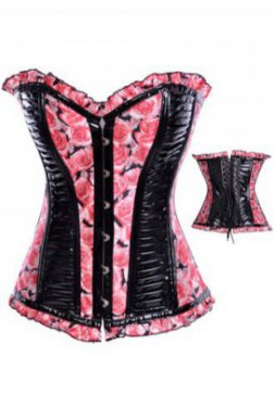 Metal Boned Beauty Floral Print Corset