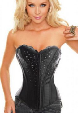 Trendy American Sequins Long Line Corset Bustier