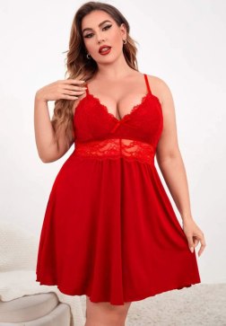 Plus Size Red Romance Sleep Chemise