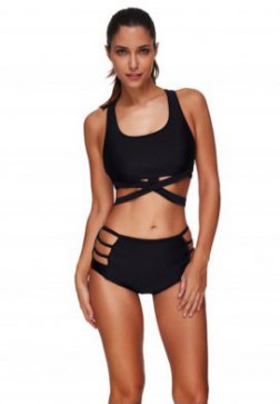 Sexy Hollow Solid Color Swimsuit