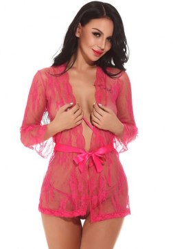 Floral Lace Short Robe