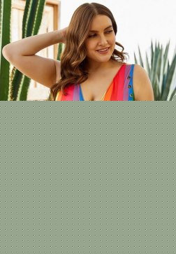 Plus Size Right On Rainbow One Piece Swimsuit