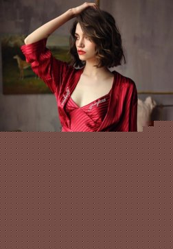 Satin Striped Chemise And Robe Set