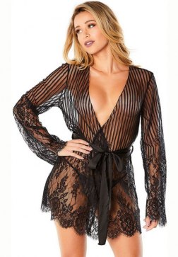 Luna Striped Robe Set