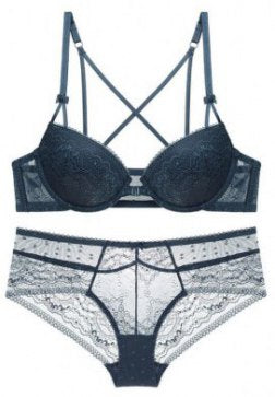 Front Closure Lace Racerback Bra Set