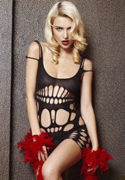 See Through Hollow-out Chemise Dress