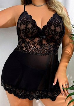 Plus Size Nights With You Lace Babydoll