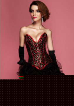 Vintage Satin Cherry Print Corset