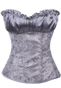 Satin Ruffle Bra Top and Brocade Corset