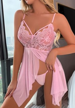 Walk It Off Pink Babydoll Set