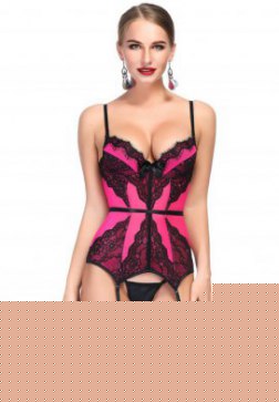 Burlesque Lace Overlay Jacquard Corset