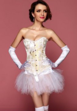 Burlesque Bows Strapless Corset