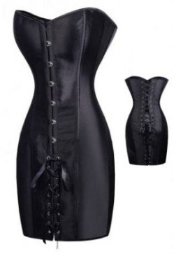 Satin Gothic Long Paint Corset Dress