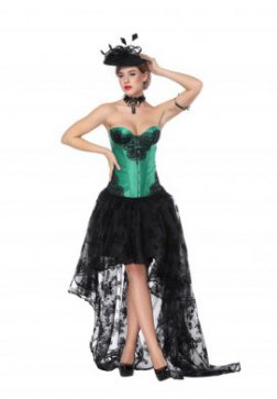 Sexy Sweetheart Overbust Corset And High Low Skirt