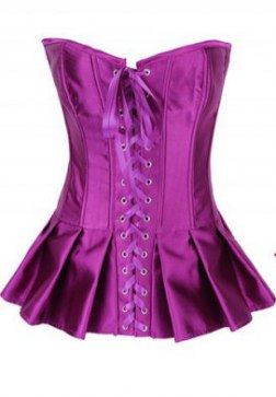 Lace-Up Skirted Satin Corset