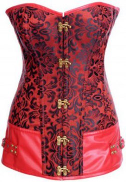 PVC Leather Retro Skirted Corset