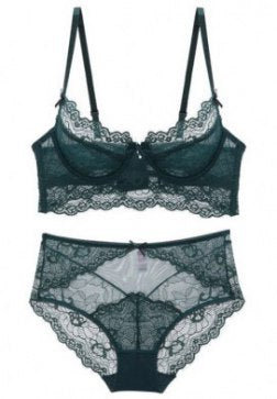 Sexy Unlined Floral Lace Underwire Bra Set