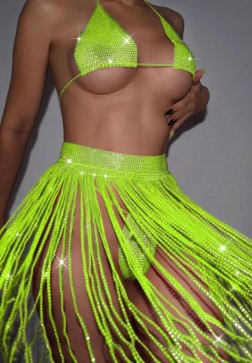 Rhinestone Fringe Skirt