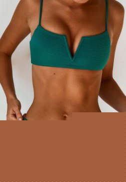 Deep V-Neck Bandeau Bikini Set