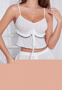 Midnight Ruffled Pajama Short Set