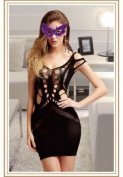 Double Shoulder Openwork Opaque Chemise Lingerie