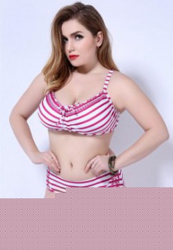 Plus Size Striped Bikini Swimsuit
