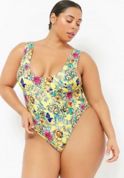 Sexy Plus Size Floral Print One Piece
