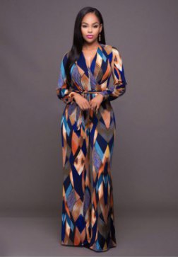Multi Color Print Belted Jumpsuit