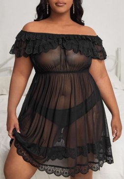 Plus Size In For A Treat Mesh Babydoll