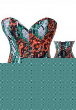 Wild Impressionistic Fantasy Denim Corset