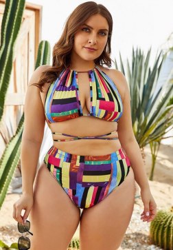 Plus Size Laced Bikini Set