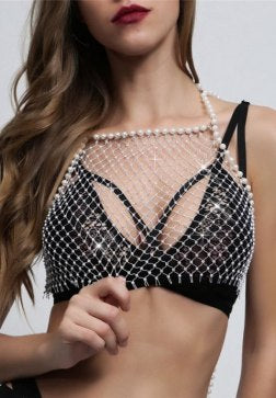 Rhinestone Pearl Top