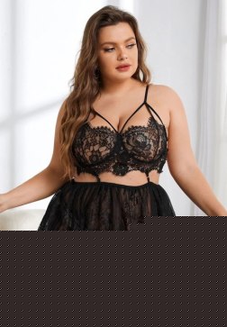 Plus Size Floral Frenzy Babydoll Set
