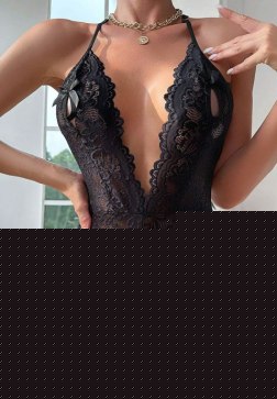 Deep Cut Crotchless Teddy