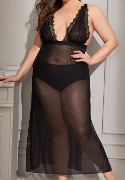 Plus Size Secretly Dating Lace Maxi Gown