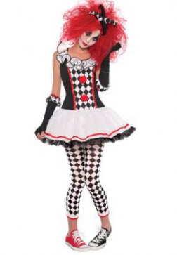 Harlequin Pleated Dress Costume