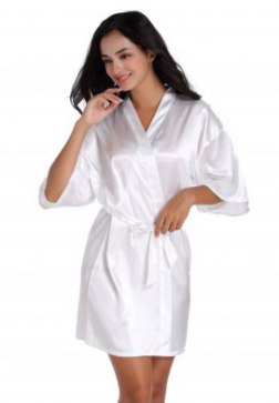 Women's Kimono Bride Robes Rhinestone Satin
