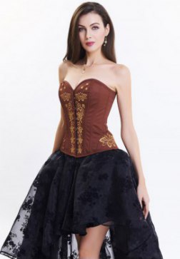 Gothic Vintage Steel Boned Embroidery Corset