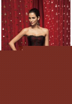 Black Strapless Corset With Middle Red Inset Panel and Trim Feature