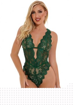 Stretch Lace Deep Plunge Teddy
