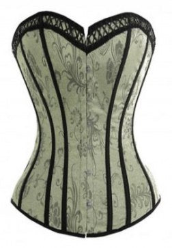 Vintage Floral Print Overbust Corset Bustier