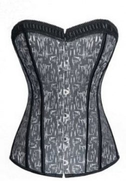Grunge Style Ribbons Trim Overbust Corset