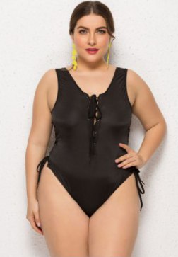 Plus Size Laced One Piece Swimsuit