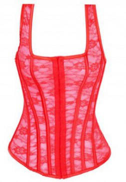 Red Lace Tank Style Boned Corset