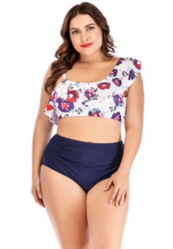 Plus Size Ruffled Bikini Set