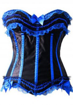 Satin Ruffles Trimmed Fashion Bustier Corset With Tutu Skirt